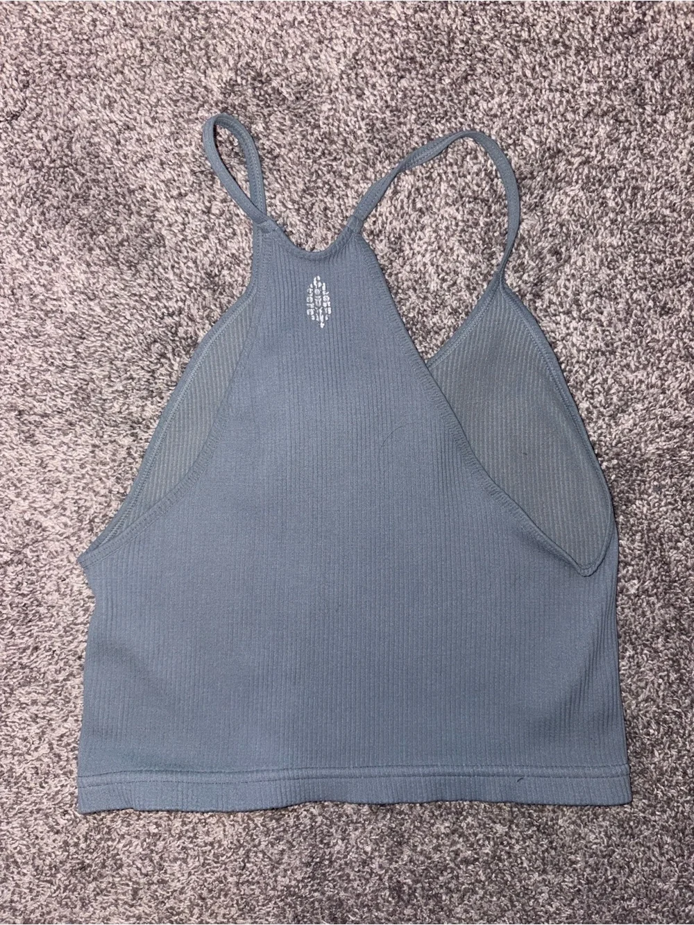 Free People Halter Blue-Grey Tank Top Size Small